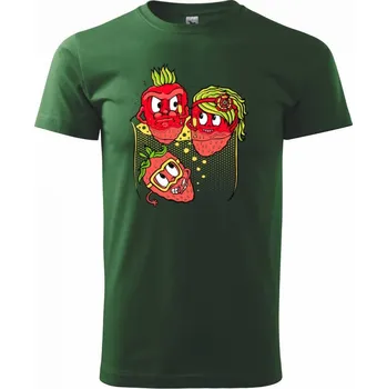 Jahody v šampaňském (Pecka design) - Triko extra velké (5-8XL) - 6XL ( Lahvově zelená )