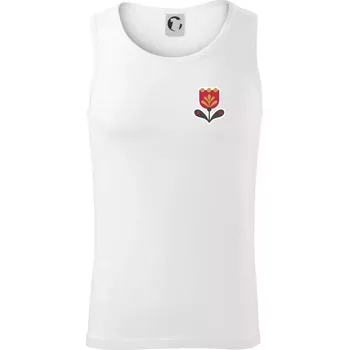Folklor na prsu tulipán - Tílko pánské Core - L ( Bílá )