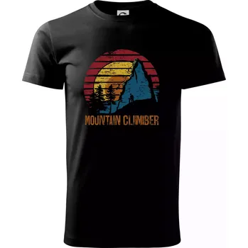 Pánské tričko Mountain climber - barevný kruh - Triko extra velké (5-8XL) - 6XL ( Černá )
