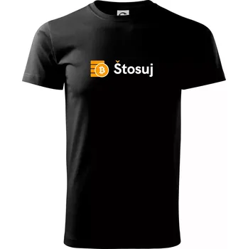 Štosuj - Logo na prsou - Triko extra velké (5-8XL) - 7XL ( Černá )