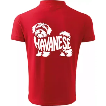 Pánská košile Havanese nápis v těle - Polokošile pánská Pique Polo 203 - 3XL ( Červená )