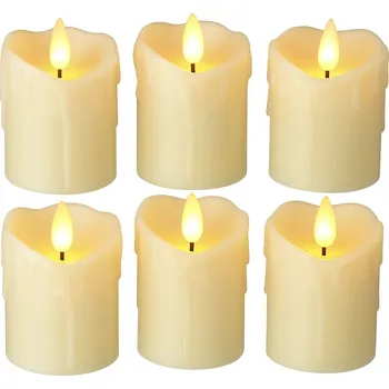 Svíčka LED svíčky typu tealight z pravého vosku 5x5 cm, 6 ks