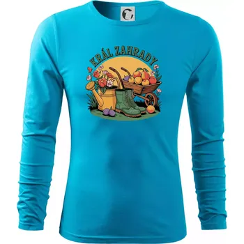 Pánské oblečení Král zahrady - boty - Triko s dlouhým rukávem FIT-T long sleeve - S ( Světlý tyrkys )