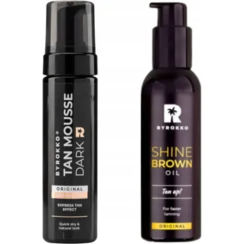 Přípravek na opalování Sada OLEJ PRO Opalování Byrokko Shine Brown Oil + samoopalovací pěna