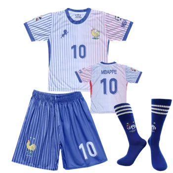 Fotbal Numberoplus Dětský fotbalový dres + fotbalové ponožky Francie - Kylian Mbappe 10 (EURO 2024) Velikost: 12 roky (vel.146)