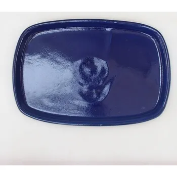 Květináč Keramická podmiska H10 - 34 x 23,5 x 1,5 cm - modrá