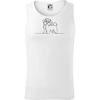 Havanský psík linka jedním tahem - Tílko pánské Core - 2XL ( Bílá )