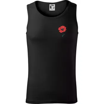 Vlčí mák kreslený na prsu - Tílko pánské Core - 2XL ( Černá )