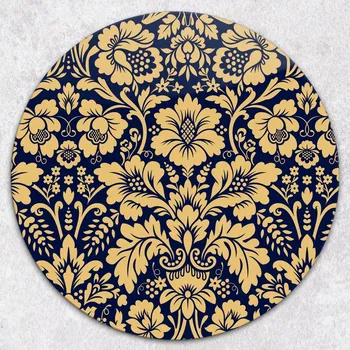 Obraz Odolná a stylová kulatá skleněná deska s retro ornamenty, průměr 40 cm