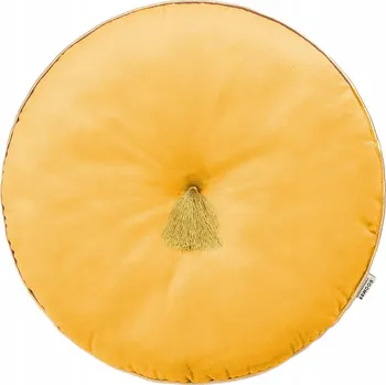 Polštář Kulatý dekorativní polštář Allure, hořčicová barva