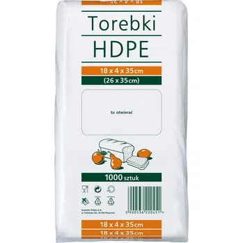 Pytle na odpadky Průhledné potravinářské fóliové sáčky Sarantis HDPE 18x4x35 cm, 1000 ks