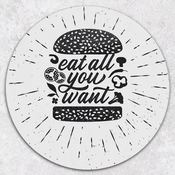 Obraz Multifunkční Dekorativní Kulatá Skleněná Deska Do Kuchyně Burger průměr 40 cm