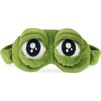 Škraboška na spaní Zelená maska na spaní s žabíma očima plyšová škraboška na oči pro děti i dospělé