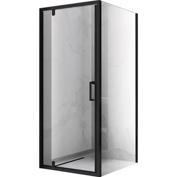 BPS-koupelny Čtvercový sprchový kout HYD-OK04C 90x90 černá/transparent - bez vaničky