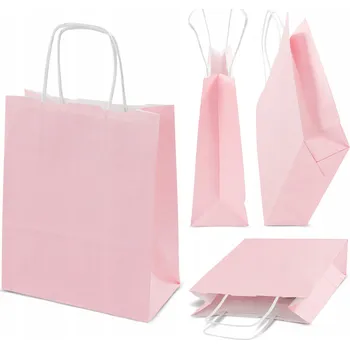 Nákupní taška Papírové tašky pastelově růžové 10 kusů