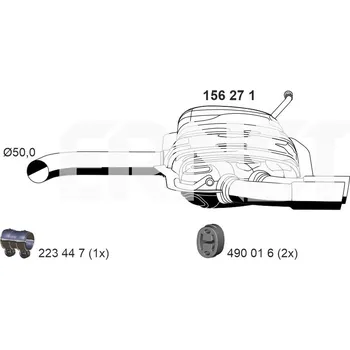 Zadní díl výfuku Zadní tlumič výfuku ERNST 156271