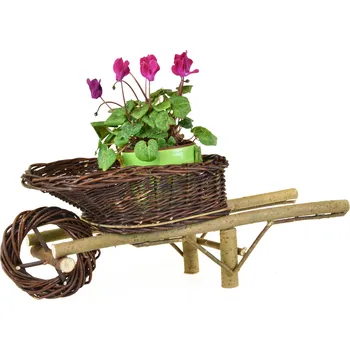 Zahradní dekorace Vingo Proutěný obal na květiny - kolečko Rozměry (cm): 55x26, v. 24