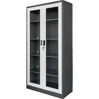 Šatní skříň Mobler Kovová kancelářská skříň WENUS W-07 grafit/šedé čelo 90x40x185 cm