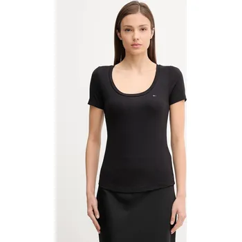 Dámské tričko Tričko Tommy Jeans dámské, černá barva, DW0DW20916 99X, vel. S