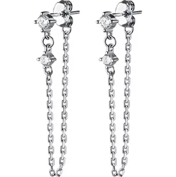 Náušnice For Silver Puzetové náušnice s jemným řetízkem – Stříbro 925