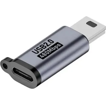 Datový kabel USB-C na mini USB adaptér Převodník pro starší zařízení Přenos dat až 480 Mbps Připojení starších periferií