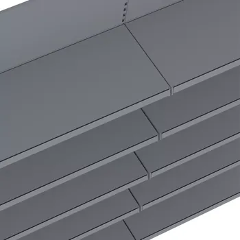 Skladový kontejner Mobler Jednostranný prodejní regál Mercury 210x101,5x47 cm/4x47 cm - grafitový (přídavný modul)