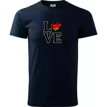 Love Německá vlajka - Triko extra velké (5-8XL) - 6XL ( Námořní modrá (velmi tmavá - téměř černá) )