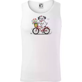 Havanský psík na kole - Tílko pánské Core - 2XL ( Bílá )
