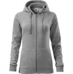 MALFINI Dámská mikina s vlastním potiskem Malfini Trendy Zipper tmavě šedý melír XS