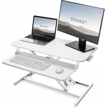 Psací stůl Pracovní stůl Sense7 Konvertor na stůl s nastavitelnou výškou 81,3 x 70 x 49 cm, bílý