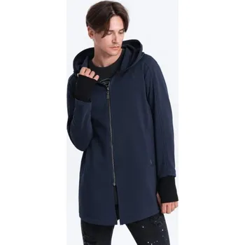Pánská mikina Ombre Clothing Prodloužená tmavě modrá pánská mikina B1369