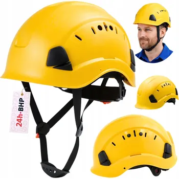 Pracovní přilba Ochranná přilba 24h-BHP žlutá s nastavitelným obvodem hlavy