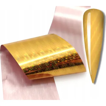 Fólie na transfer nehtů 10cmx4cm - zlatá, holografická