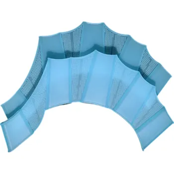 Plavecké brýle Silikonové plavecké rukavice s plovací blanou Půlprstové webbed rukavice na plavání Trénink vodních sportů 17 x 5,5 cm modrá