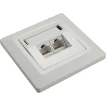 Solarix zásuvka CAT6 UTP 2 x RJ45 pod omítku bílá SX9