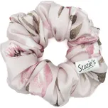 Scrunchie růžová s květy