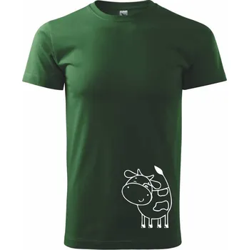 Pánské tričko Kráva veselá - Triko extra velké (5-8XL) - 6XL ( Lahvově zelená )