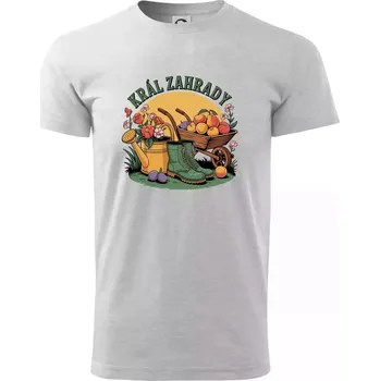 Král zahrady - boty - Triko extra velké (5-8XL) - 6XL ( Světlešedý Melír )