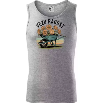 Vezu radost - kolečko - Tílko pánské Core - L ( Tmavě šedý melír )