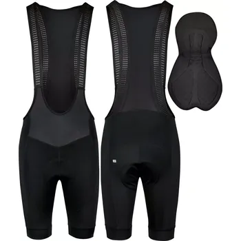 cyklistické kraťasy FORCE Pánské kraťasy Force Journey se šráky a vložkou, černá velikost L