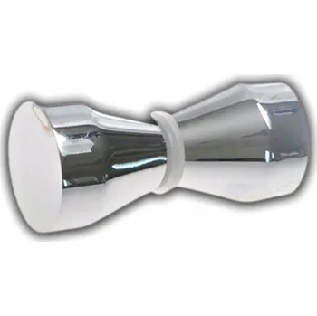 KNOFLÍK ÚCHYTKA PRO SKLENĚNÉ DVEŘE KUŽELOVÁ 30x30MM 8-12MM MOSAZ/CHROM