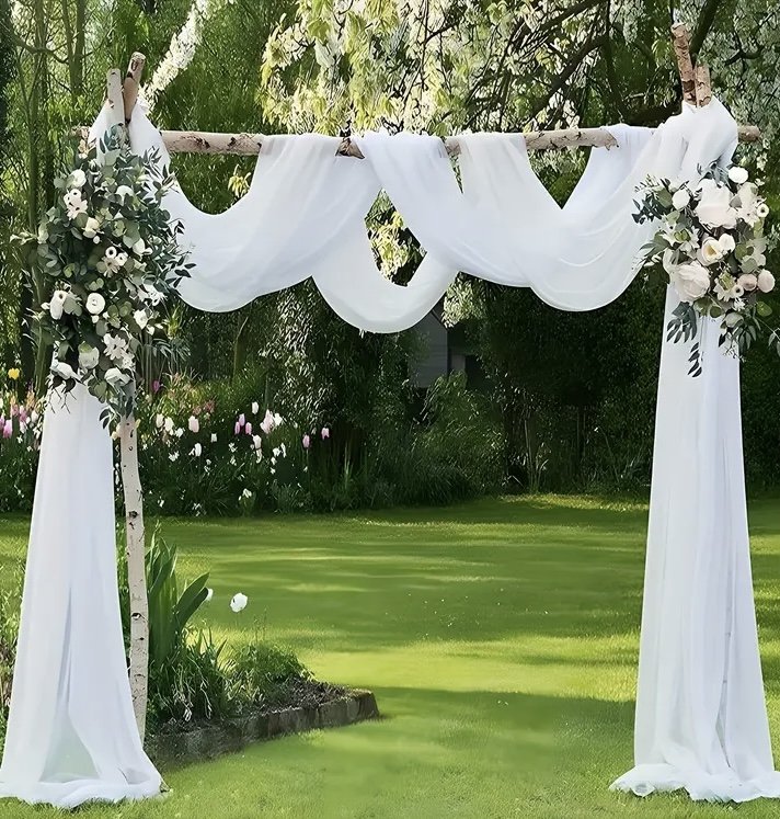 Bílá látka na svatební bránu 160cm/10m