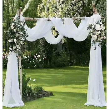 Svatební dekorace Bílá látka na svatební bránu 160cm/10m