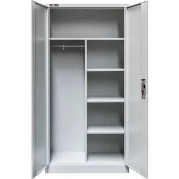 Šatní skříň Mobler Kovová úložná skříňka s policemi 90x45x185 cm, šedá