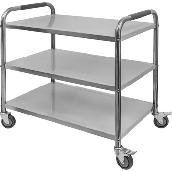 Servírovací stolek Mobler Nerezový 3policový číšnický vozík STANDARD 85x45x90 cm