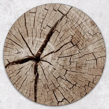 Obraz Stylové a odolné kulaté skleněné prkénko s potiskem Prasklé dřevo průměr 40 cm