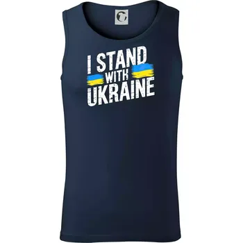 I stand with ukraine tiskací nápis - Tílko pánské Core - 2XL ( Námořní modrá (velmi tmavá - téměř černá) )