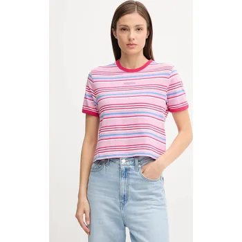 Pánské tričko Bavlněné tričko Tommy Jeans DW0DW21391 růžová 34X, vel. S