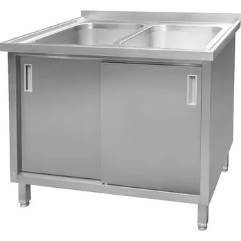 Nerezový dřez Mobler Nerezový svařovaný dvoudřez se skříňkou 100x60x85 cm