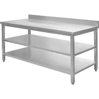 Dílenský stůl Mobler Nerezový pracovní stůl se 2 policemi 180x70x85 cm